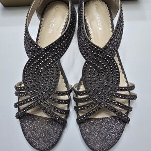 Charter Club 6 M Women's Black Glitter Sandals